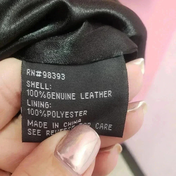 Pamela McCoy Black Leather Animal Print Zip Front Jacket - Picture 6 of 7